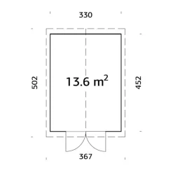 Clearance Pihavarasto Martin 13,6 m² Ulkovarastot
