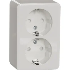 Pistorasia Exxact, 2-osainen, pinta-asennus, IP21, ruuviliitos, haaroitettava, valkoinen*Schneider Electric Clearance