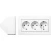 Pistorasia Exxact 3-osainen pinta-asennus kulmaan valkoinen*Schneider Electric Online