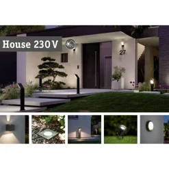 Pistorasiatolppa Rio 2 pistorasiaa 70x70x230mm IP44 antrasiitti*Paulmann Online