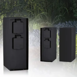 Pistorasiatolppa Rio 2 pistorasiaa 70x70x230mm IP44 antrasiitti*Paulmann Online