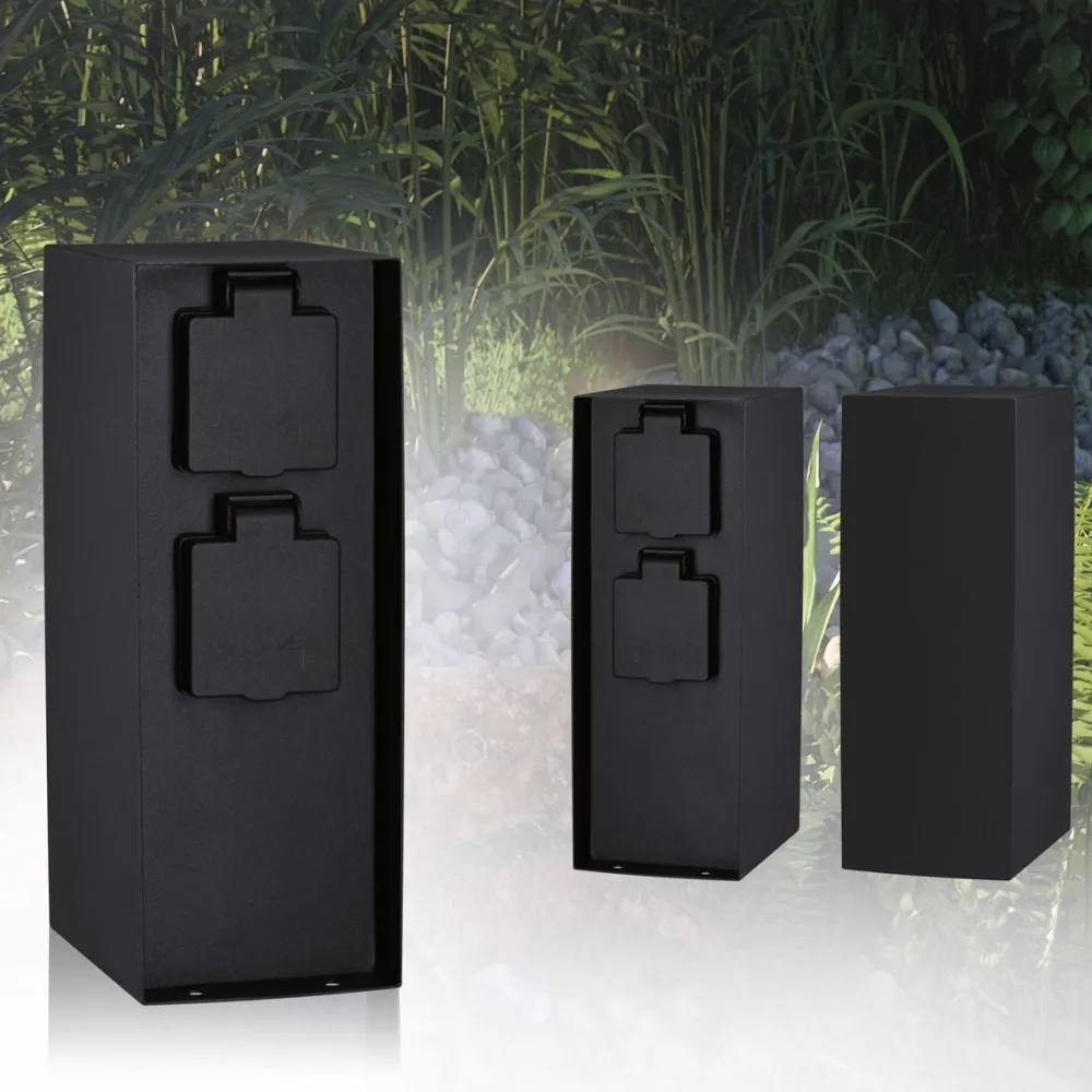 Pistorasiatolppa Rio 2 pistorasiaa 70x70x230mm IP44 antrasiitti*Paulmann Online