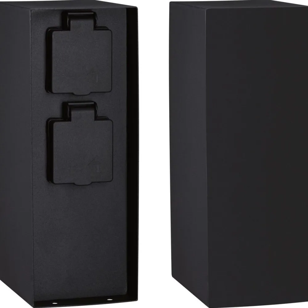 Pistorasiatolppa Rio 2 pistorasiaa 70x70x230mm IP44 antrasiitti*Paulmann Online