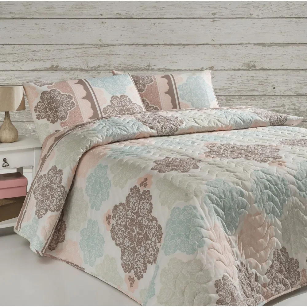 Discount Päiväpeitto + tyynyliina Andalucia, 160x220 cm + 50x70 cm, turkoosi Päiväpeitot Ja Huovat