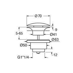 Pohjaventtiili 5/4", 5-65 mm*Interia Clearance