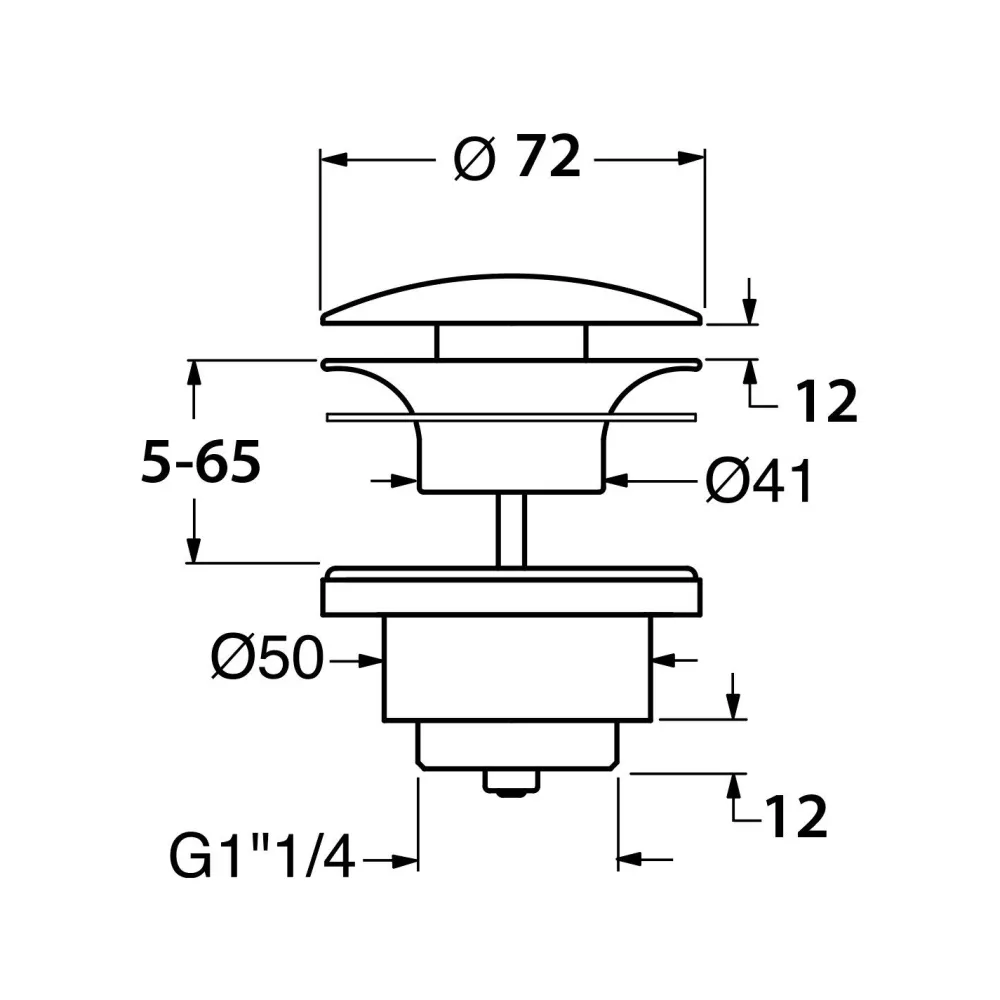 Pohjaventtiili 5/4", 5-65 mm*Interia Clearance
