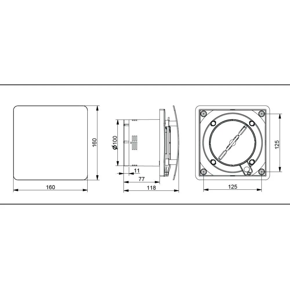 Poistoilmapuhallin Bosch F1500 DH, kosteusanturilla, valkoinen, eri kokoja*Bosch Home Comfort Hot