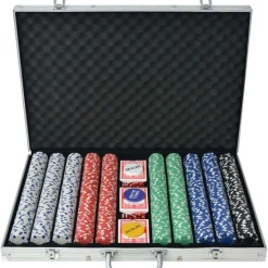 Pokerisarja 1000 pelimerkkiä alumiini*FinePRICE New