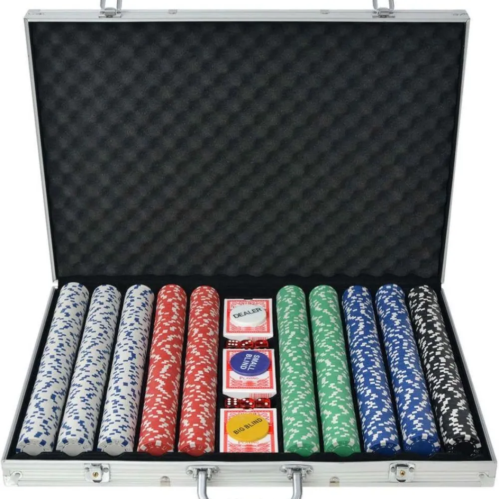 Pokerisarja 1000 pelimerkkiä alumiini*FinePRICE New