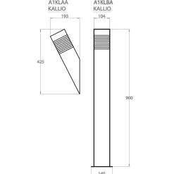 Pollarivalaisin Kallio 104x104x900mm, antrasiitti*Airam Best