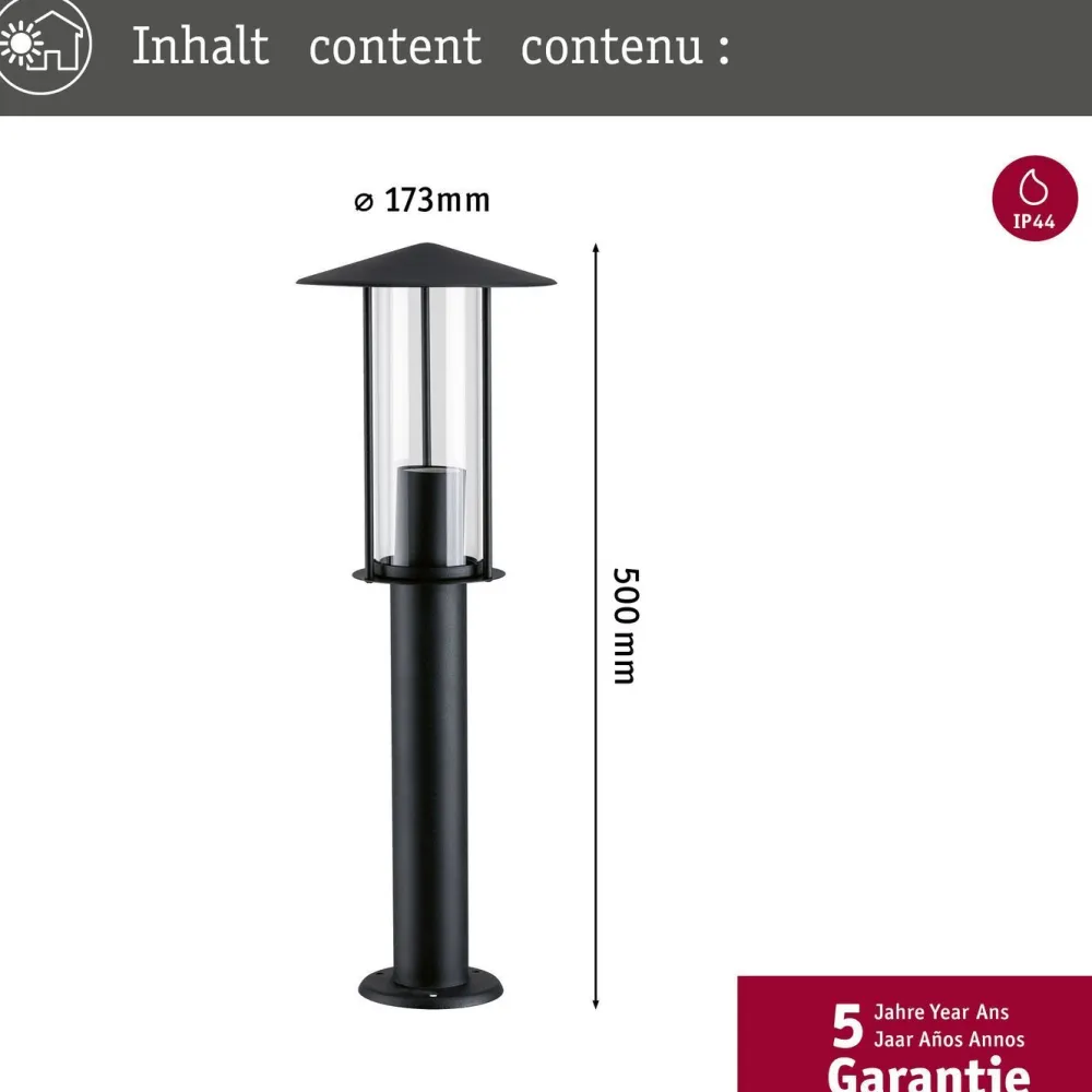 Pollarivalaisin Classic, IP44, 50cm, 2200K, E27, musta*Paulmann Sale