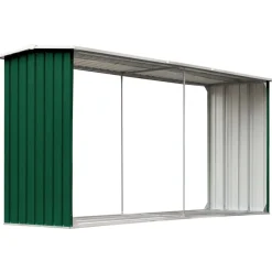 Polttopuukatos 330x92x153cm, galvanoitu teräs, vihreä*FinePRICE New
