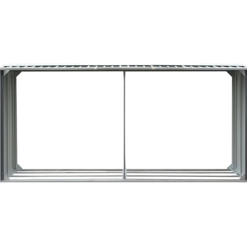 Outlet Polttopuukatos 330x92x153cm, galvanoitu teräs, harmaa Polttopuukatokset