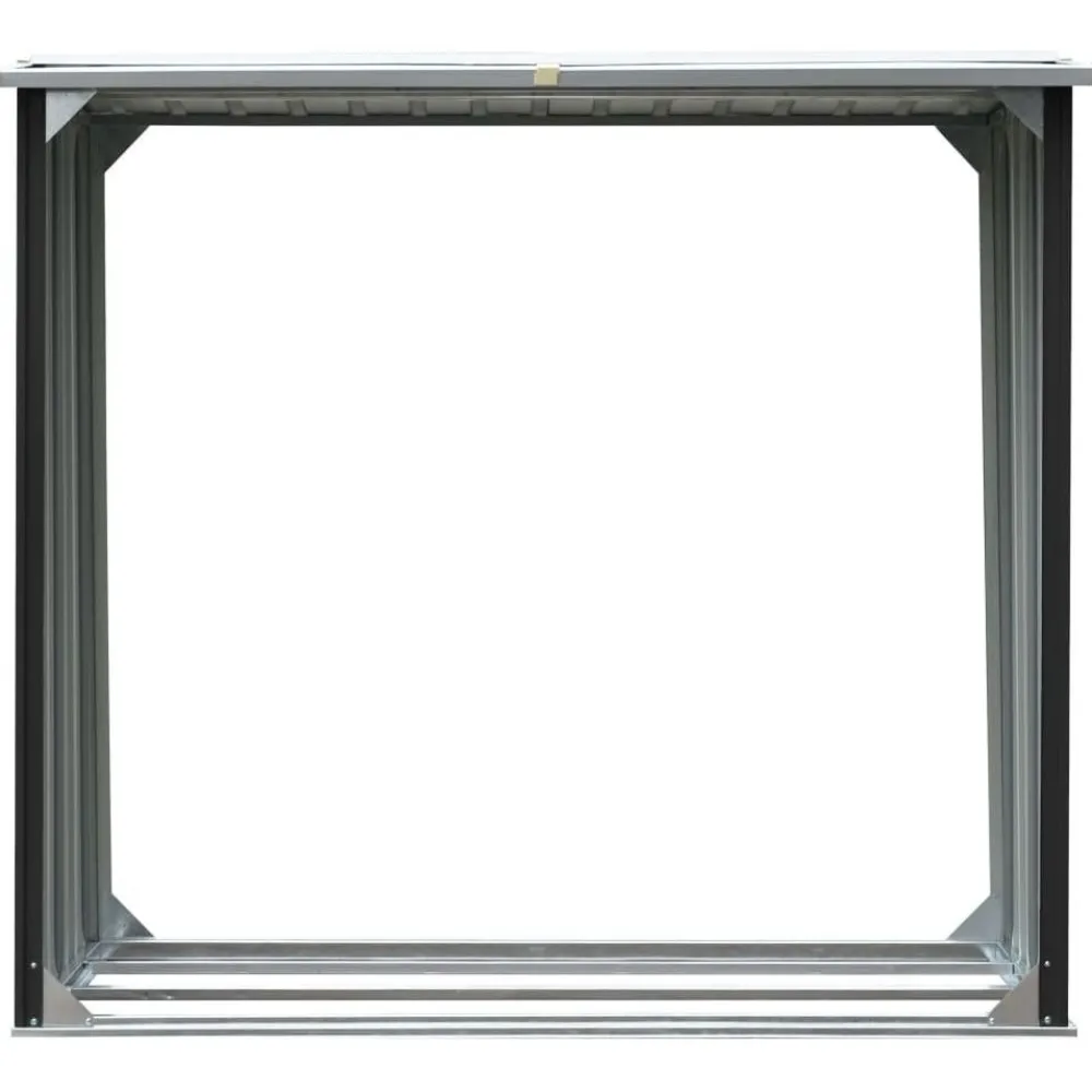 Polttopuukatos 172x91x154cm, galvanoitu teräs, antrasiitti*FinePRICE Online