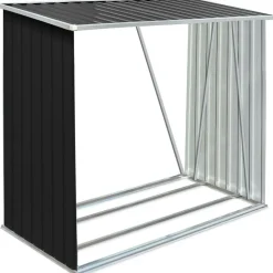 Clearance Polttopuukatos 163x83x154cm, galvanoitu teräs, antrasiitti Polttopuukatokset