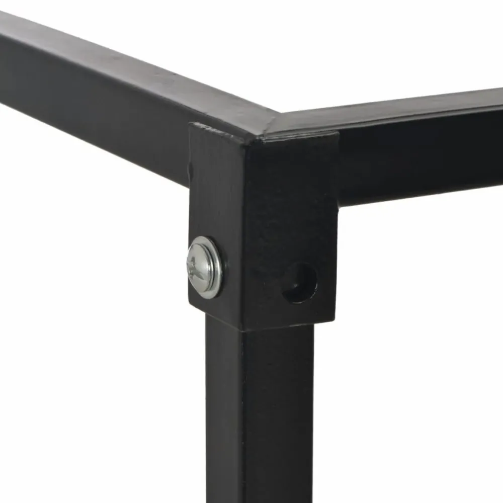 Polttopuuteline alustalla 37x37x113cm, musta, teräs*FinePRICE Online