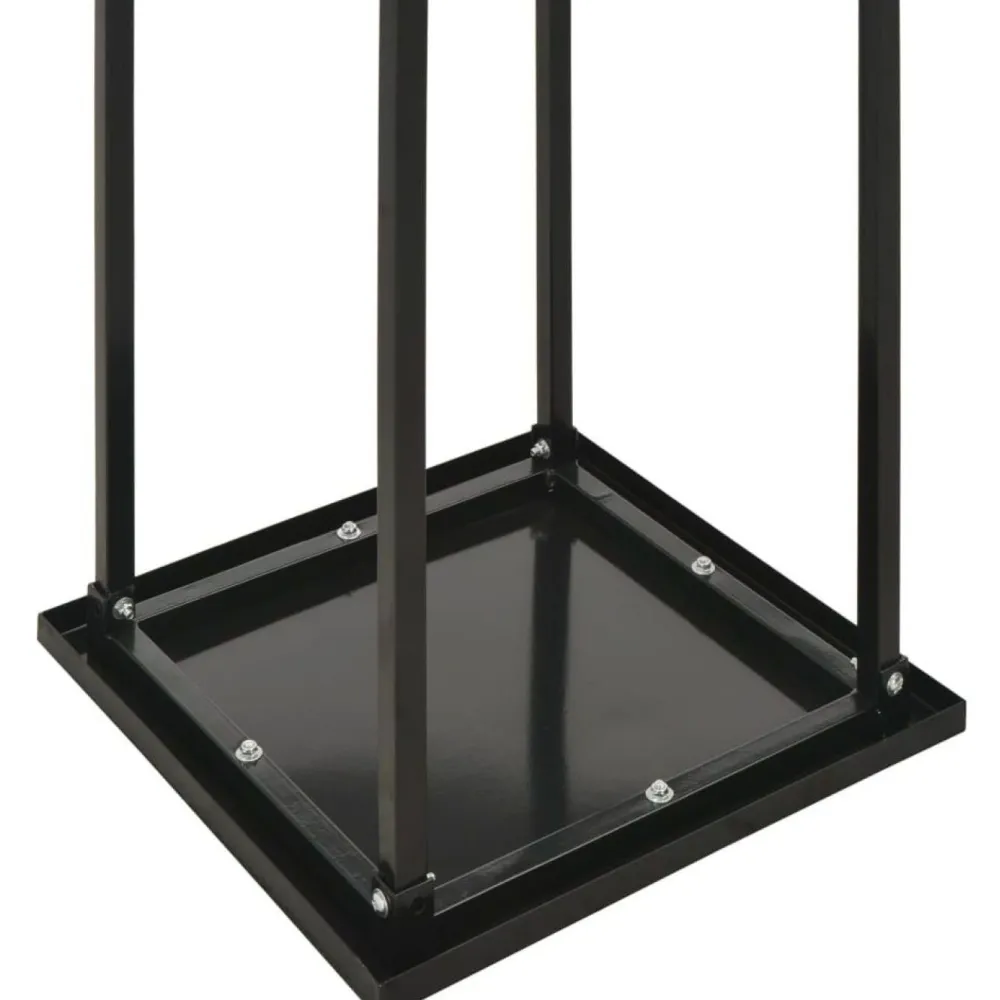 Polttopuuteline alustalla 37x37x113cm, musta, teräs*FinePRICE Online