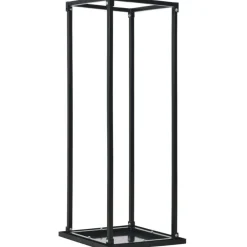 Polttopuuteline alustalla 37x37x113cm, musta, teräs*FinePRICE Online