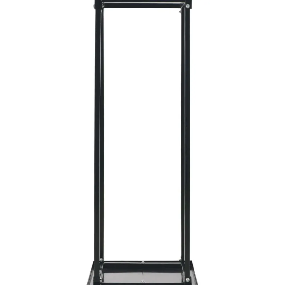 Polttopuuteline alustalla 37x37x113cm, musta, teräs*FinePRICE Online