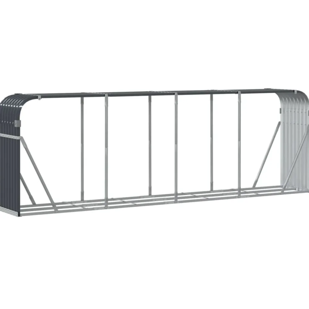 Polttopuuteline antrasiitti 300x45x100 cm galvanoitu teräs*FinePRICE Discount