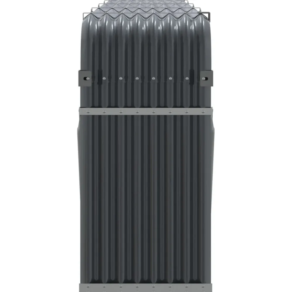 Polttopuuteline antrasiitti 300x45x100 cm galvanoitu teräs*FinePRICE Discount