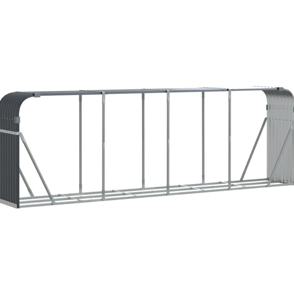 Polttopuuteline antrasiitti 300x45x100 cm galvanoitu teräs*FinePRICE Discount