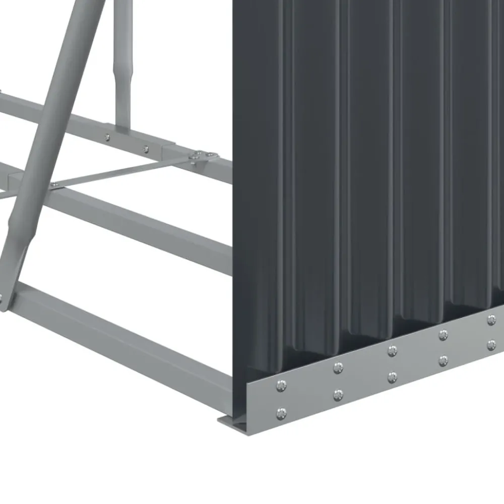 Polttopuuteline antrasiitti 300x45x100 cm galvanoitu teräs*FinePRICE Discount