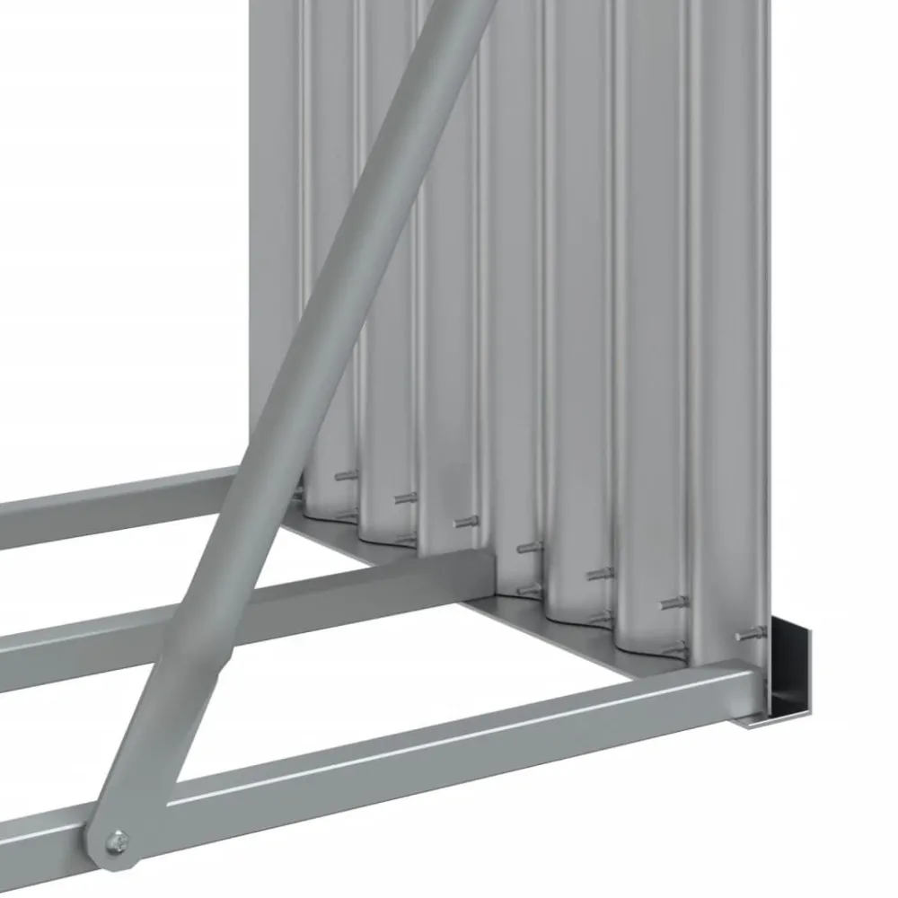 Polttopuuteline antrasiitti 300x45x100 cm galvanoitu teräs*FinePRICE Discount
