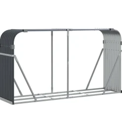 Polttopuuteline antrasiitti 180x45x100 cm galvanoitu teräs*FinePRICE Hot
