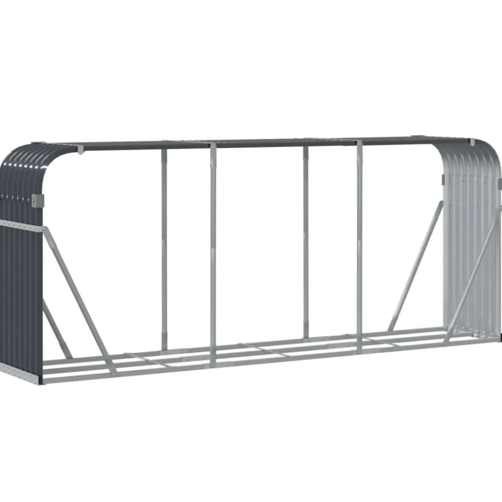Discount Polttopuuteline antrasiitti 234x45x100 cm galvanoitu teräs Polttopuutelineet