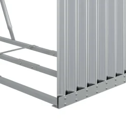 Polttopuuteline hopea 120x45x140 cm galvanoitu teräs*FinePRICE
