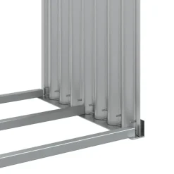 Polttopuuteline hopea 120x45x140 cm galvanoitu teräs*FinePRICE