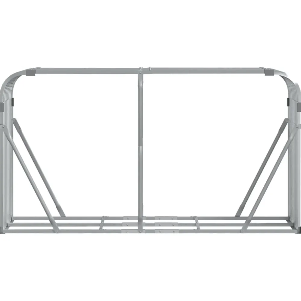 Polttopuuteline hopea 180x45x100 cm galvanoitu teräs*FinePRICE Discount