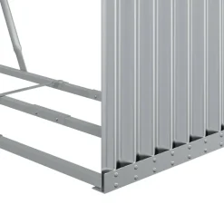 Best Polttopuuteline hopea 120x45x210 cm galvanoitu teräs Polttopuutelineet