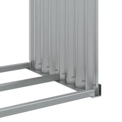 Best Polttopuuteline hopea 120x45x210 cm galvanoitu teräs Polttopuutelineet