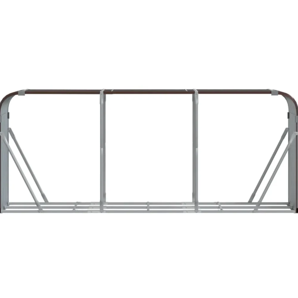 Hot Polttopuuteline ruskea 234x45x100 cm galvanoitu teräs Polttopuutelineet|Takkavälineet