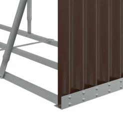 Hot Polttopuuteline ruskea 234x45x100 cm galvanoitu teräs Polttopuutelineet|Takkavälineet