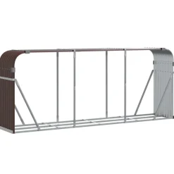 Hot Polttopuuteline ruskea 234x45x100 cm galvanoitu teräs Polttopuutelineet|Takkavälineet