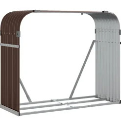 Discount Polttopuuteline ruskea 120x45x100 cm galvanoitu teräs Polttopuutelineet