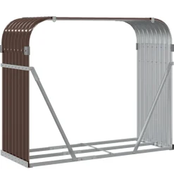 Discount Polttopuuteline ruskea 120x45x100 cm galvanoitu teräs Polttopuutelineet