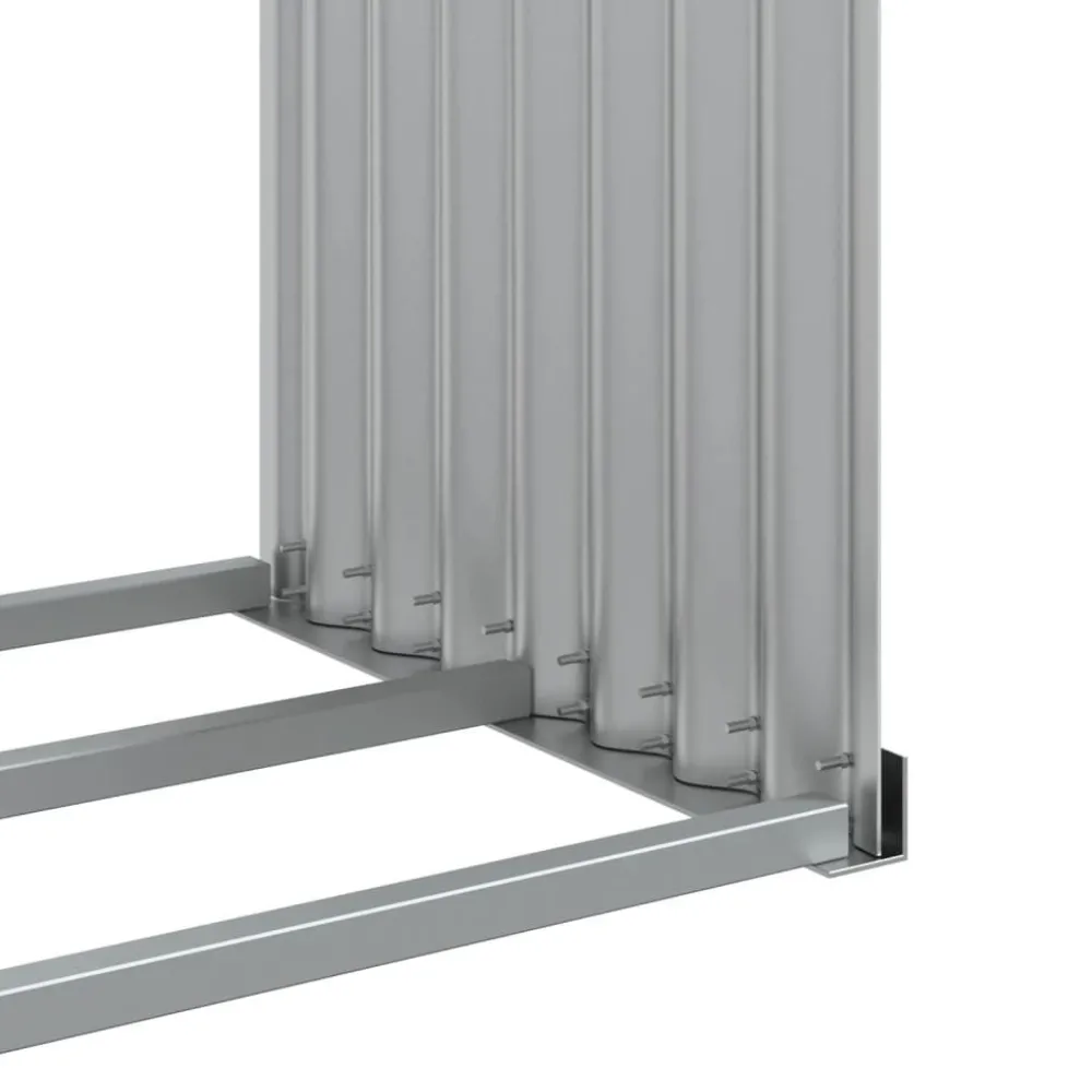 Outlet Polttopuuteline vaaleanharmaa 120x45x210 cm galvanoitu teräs Polttopuutelineet