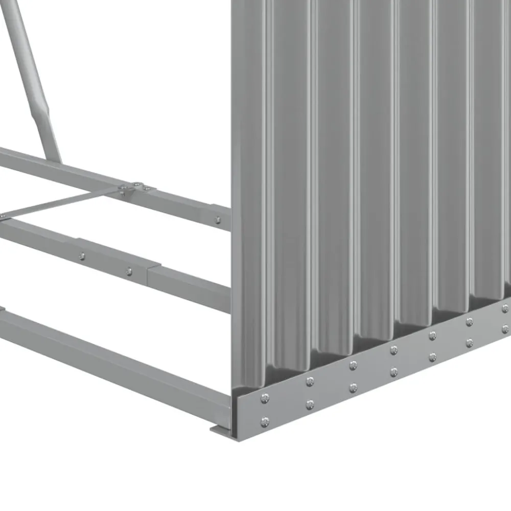 Outlet Polttopuuteline vaaleanharmaa 120x45x210 cm galvanoitu teräs Polttopuutelineet