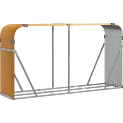 Polttopuuteline vaaleanruskea 180x45x100 cm galvanoitu teräs*FinePRICE Outlet