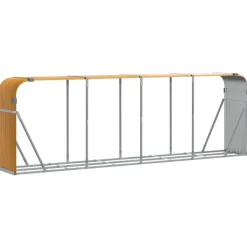 Clearance Polttopuuteline vaaleanruskea 300x45x100 cm galvanoitu teräs Polttopuutelineet