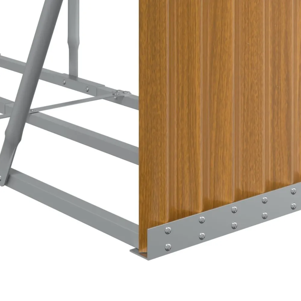 Clearance Polttopuuteline vaaleanruskea 300x45x100 cm galvanoitu teräs Polttopuutelineet