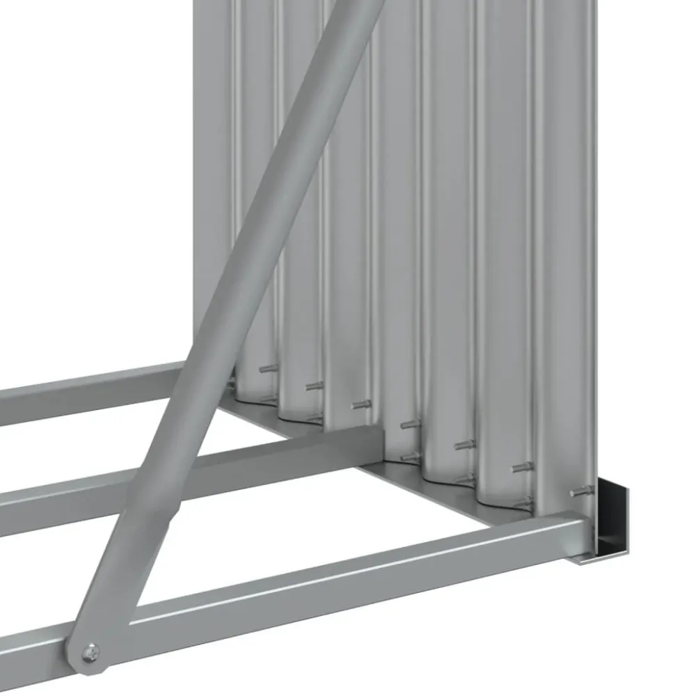 Clearance Polttopuuteline vaaleanruskea 300x45x100 cm galvanoitu teräs Polttopuutelineet