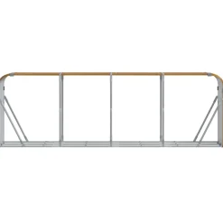 Clearance Polttopuuteline vaaleanruskea 300x45x100 cm galvanoitu teräs Polttopuutelineet