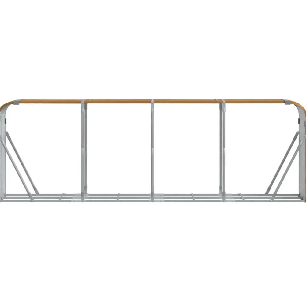 Clearance Polttopuuteline vaaleanruskea 300x45x100 cm galvanoitu teräs Polttopuutelineet