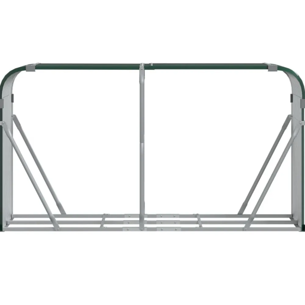 Polttopuuteline vihreä 180x45x100 cm galvanoitu teräs*FinePRICE Hot