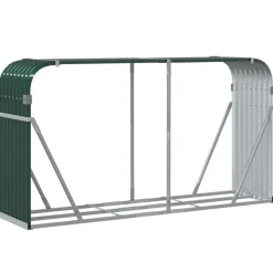 Polttopuuteline vihreä 180x45x100 cm galvanoitu teräs*FinePRICE Hot